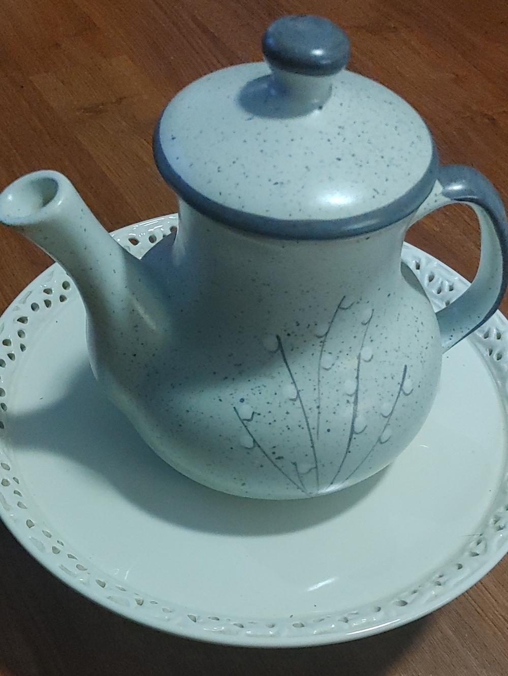 Laurentian Pottery Gray Speckled Teapot